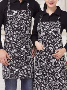 1/3 piezas Delantal tipo babero, delantal con cuello largo para hotel, restaurante, cocina, cafetería, anti-salpicaduras, impermeable - Multicolor - Ver 7