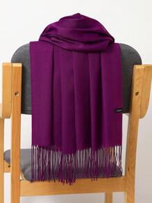 经典女士纯色流苏时尚保暖围巾，休闲可爱优雅街头富丽堂皇商务派对涤纶柔软围巾，适合所有季节冬季秋季