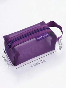 1 件网状零钱包迷你透明网状拉链包手拿包收纳零钱包便携式数据线袋女士礼物钱包必需品 - 彩色 - 查看 12