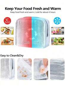 Customized Lunch Bag, Thickened Aluminum Foil Simple Handheld Bento Cooler Bag, Includes Tableware And Lunch Box, Simple Large Capacity Work/School Waterproof Oil-Proof Lunch Box Bag, Suitable For Daily Use, Can Be Used As A Gift