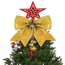 1 cái nơ trang trí cây thông Noel lấp lánh đính kim sa cho vòng hoa cửa, gói quà, trang trí tiệc ngày lễ - Nhiều màu - Xem 5