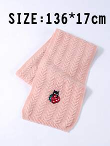 1 件卡通猫图案女孩保暖围巾，粉色 - 1件 - 查看 8