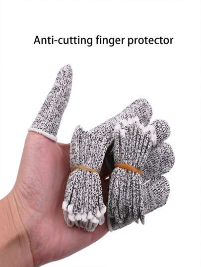 10pcs Anti-Cut Finger Sleeves, Carving Resistant Durable Protective Cut-Resistant Finger Sleeves, Labor Protection Gloves