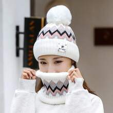 1 chiếc mũ len dệt kim Jacquard bằng polyester phong cách Gothic thời trang đường phố giản dị dễ thương theo phong cách Bohemian, ấm áp cho mùa thu đông - Bộ mũ nữ nhãn hiệu ĐỎ - Xem 16