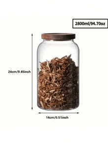 1 件带密封盖的玻璃食品储存容器，适用于面粉、谷物、咖啡、糕点等。厨房工具、厨房用品、厨房配件、家用厨具、玻璃瓶