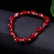 一枚平凡内容朱砂改变世界手链ins男女情侣款反转民族风不对称个性，送给老婆、妈妈、朋友、家人的好礼物 - 彩色 - 查看 8