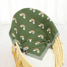 1 件彩虹提花针织婴儿毯，适合所有季节 - 彩色 - 查看 4