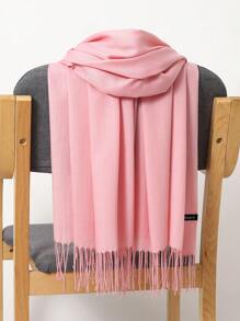 经典女士纯色流苏时尚保暖围巾，休闲可爱优雅街头富丽堂皇商务派对涤纶柔软围巾，适合所有季节冬季秋季