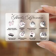 52pcs 2.09"X3.35" Clear Transparent Nails Aftercare Cards, Nails Care Instructions, Manicure Client Care Card, Nails Beauty Salon Plastic PVC Cards Back To School