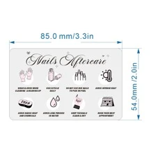 52pcs 2.09"X3.35" Clear Transparent Nails Aftercare Cards, Nails Care Instructions, Manicure Client Care Card, Nails Beauty Salon Plastic PVC Cards Back To School