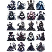 20pcs Colorful Paper 4cm Goth Girl Stickers For Scrapbooking,School Supplies,Back To School