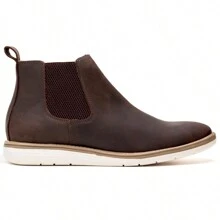 Sneker White Sole Sport Dress Boot Made Of Premium Quality Leather - 咖啡棕 - 查看 2
