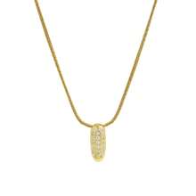26pcs English Letter Pendant Necklace, Stainless Steel Curb Chain, Fashion Accessory