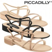 Original Piccadilly Women's Flat Elastic Sandal Flat Slide Spur Plantar Fasciitis Bunion - 杏仁 - 查看 2