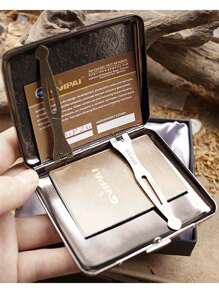 1pc Metal Alloy Retro Gift Box, Portable Thick Box With Gift Box, Can Hold Bank Cards And Cash, Perfect Gift Choice, Smoking Accessories, Cigarette Storage, Cigarette Holder Case - View 6