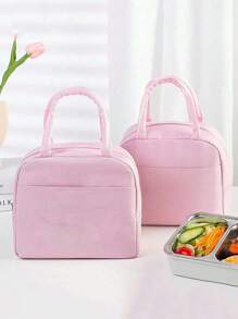 Customized Lunch Bag, Thickened Aluminum Foil Simple Handheld Bento Cooler Bag, Includes Tableware And Lunch Box, Simple Large Capacity Work/School Waterproof Oil-Proof Lunch Box Bag, Suitable For Daily Use, Can Be Used As A Gift