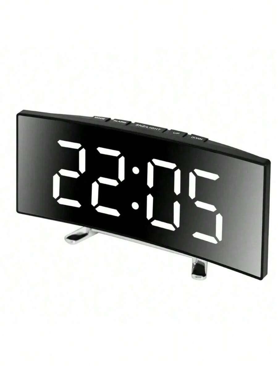 Electronic Clock, LED Large Screen PlugIn Battery DualPurpose Mirror