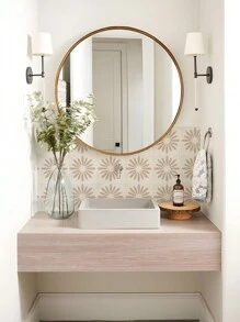 10pcs 20x20cm French Vintage Ins Style Ceramic Tile For Bathroom, Washroom Decoration, With Self-Adhesive, Waterproof & Anti-Slip - Multicolor - View 4