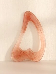 1 pieza Tabla de raspado facial de belleza, herramienta de masaje Gua Sha en forma de corazón triangular de resina transparente para desbloquear meridianos, relajación, opciones de multicolor