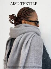 1PC Boho Colorful Grid Tassel Chunky Scarf Thickened Soft Warm Tassel Shawl Autumn Winter Coldproof Windproof Wrapped Neck Scarf - Multicolor - View 29