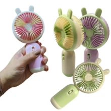 Mini Portable Handheld Fan - Pastel Colors With Base And 3 Speeds - Màu tím - Xem 6