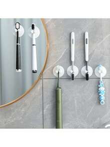 8 件套牙刷架套装，壁挂式吸盘，防水多功能浴室牙刷挂钩，无需电力 - 彩色 - 查看 4