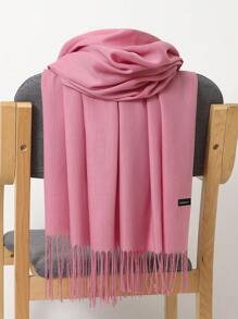 经典女士纯色流苏时尚保暖围巾，休闲可爱优雅街头富丽堂皇商务派对涤纶柔软围巾，适合所有季节冬季秋季