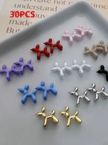 30 CÁI Dễ Thương Hợp Kim Kim Loại Móng Tay Chó Đáng Yêu Đá Rhinestones 3D Móng Tay Chó Con Đồ Trang Trí Nghệ Thuật Làm Móng Cho Phụ Nữ Cô Gái Làm Thủ Công DIY Làm Móng Tay - Nhiều màu - Xem 14