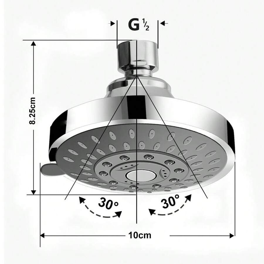 Rain Shower Head Fixed Bathroom Shower Head For Low And High Pressure