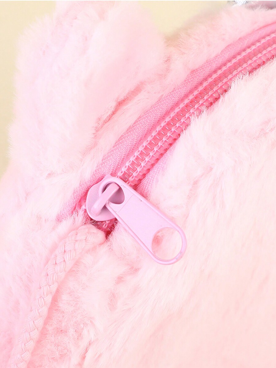 1pc Creative TieDye Slouch Shoulder Bag, Plush Crossbody Bag For