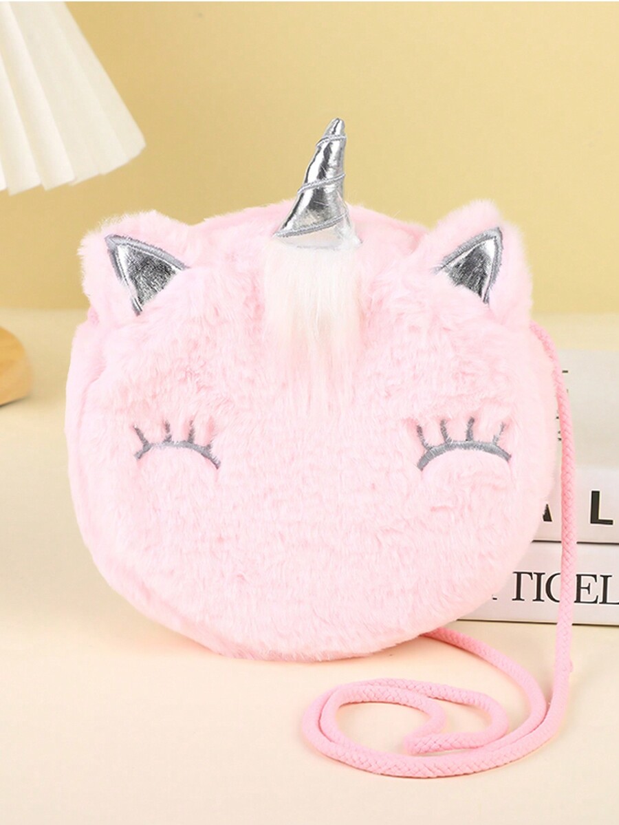 1pc Creative TieDye Slouch Shoulder Bag, Plush Crossbody Bag For