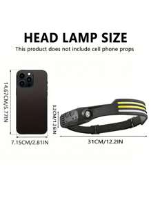 1PC/2PCS Super Bright COB Headlight, With Motion Sensing Function, Supports Type-C Charging, Has Multiple Lighting Modes, Waterproof Silicone Headlight, Suitable For Outdoor Sports, Night Work And Emergency Situations. - Black - View 5