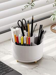 1pc 5-Ngăn xoay tổ chức bàn làm việc, hộp đựng bút, hộp đựng cọ trang điểm, hộp đựng mỹ phẩm, giá để đồ trang điểm trên bàn - Nhiều màu - Xem 2