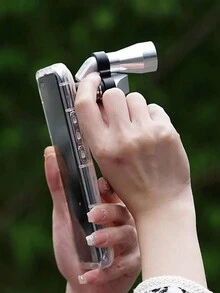 Compact 90-Degree Angled Monocular Telescope, Metal Body, 8-10x High Definition Zoom, BAK4 Prism For Enhanced Light Transmission. Foldable And Portable With Carrying Pouch, Suitable For Outdoor Adventures, Birdwatching, Stargazing, And Concerts, Single-Handed Operation With No Obstruction Of View. - White - View 4