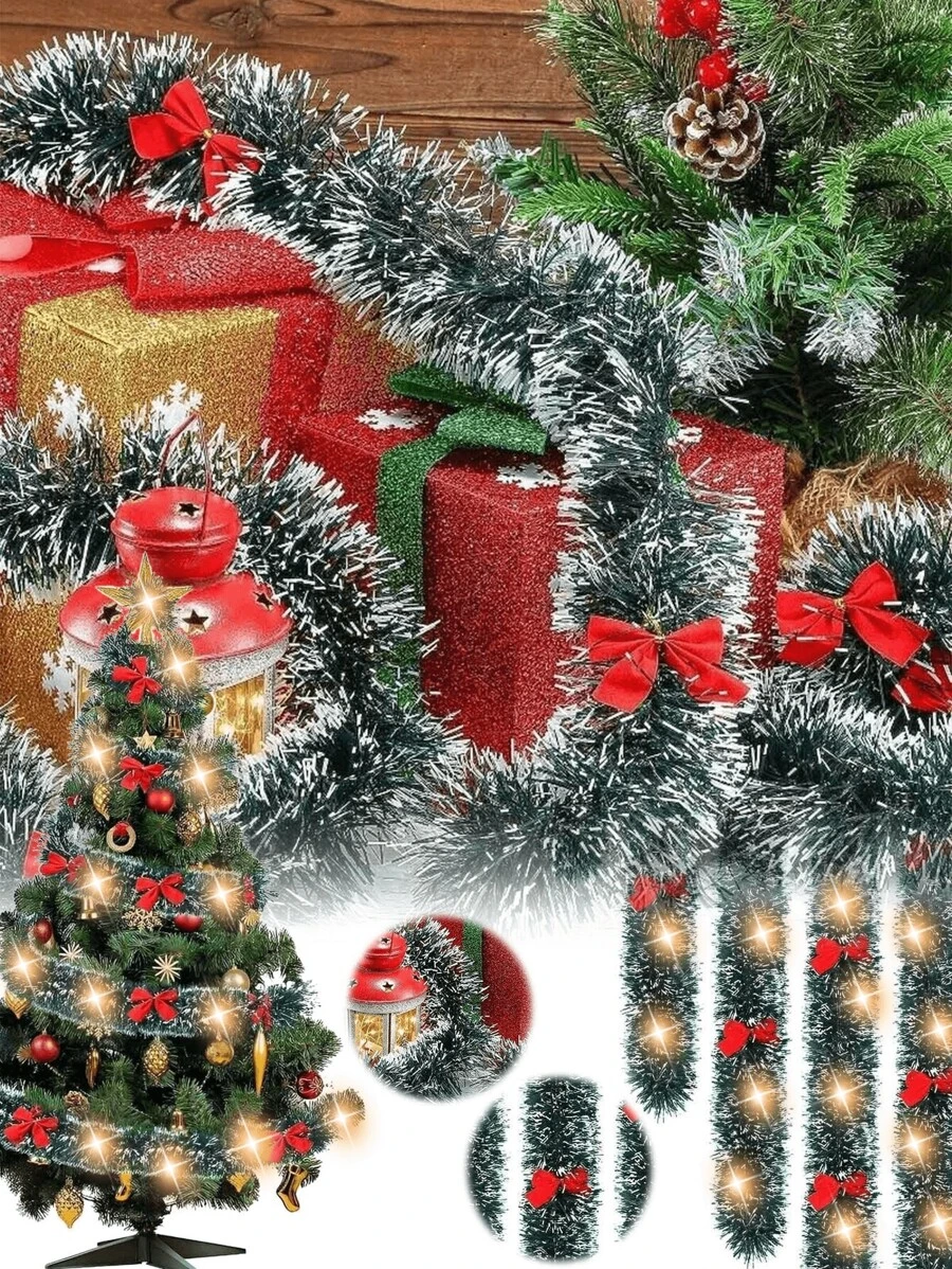 1pc Christmas Eve Decoration Garland Bar Y Shaped Ribbon Christmas Tree Kitchen Ornaments Wedding Party Decoration Accessories, Christmas Decorations, Christmas Tree Decorations, Christmas Party Backdrop Decorations,Christmas