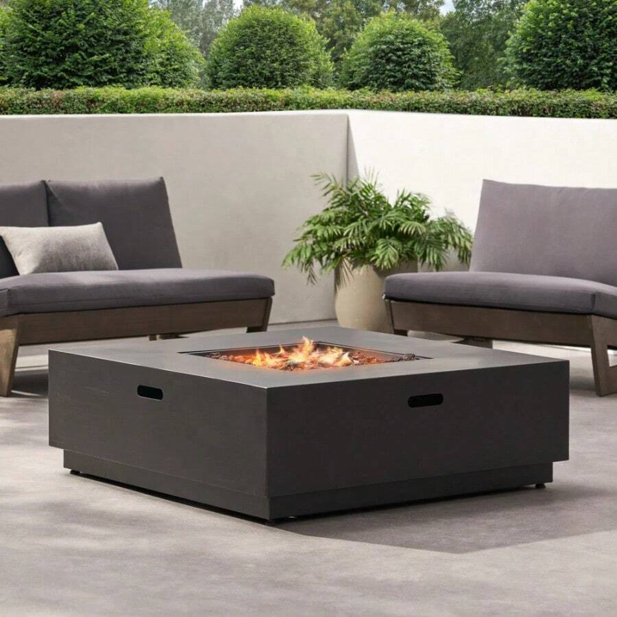 40'' SQUARE IRON FIRE PIT 50 000 BTU SHEIN USA