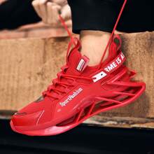 Men's Road Running Shoes Are Breathable Lightweight Fashionable Walking Sports Shoes And Versatile Men's Shoes - 紅色 - 查看 10