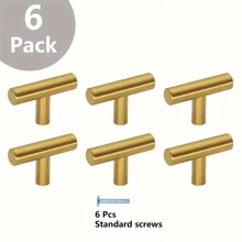 10 PCS Gold Cabinet Drawer Pulls - Kitchen Cabinet Handles, Brushed Nickel Finish, Stainless Steel Drawer Knobs, Suitable For Drawers - Multicolor - View 23