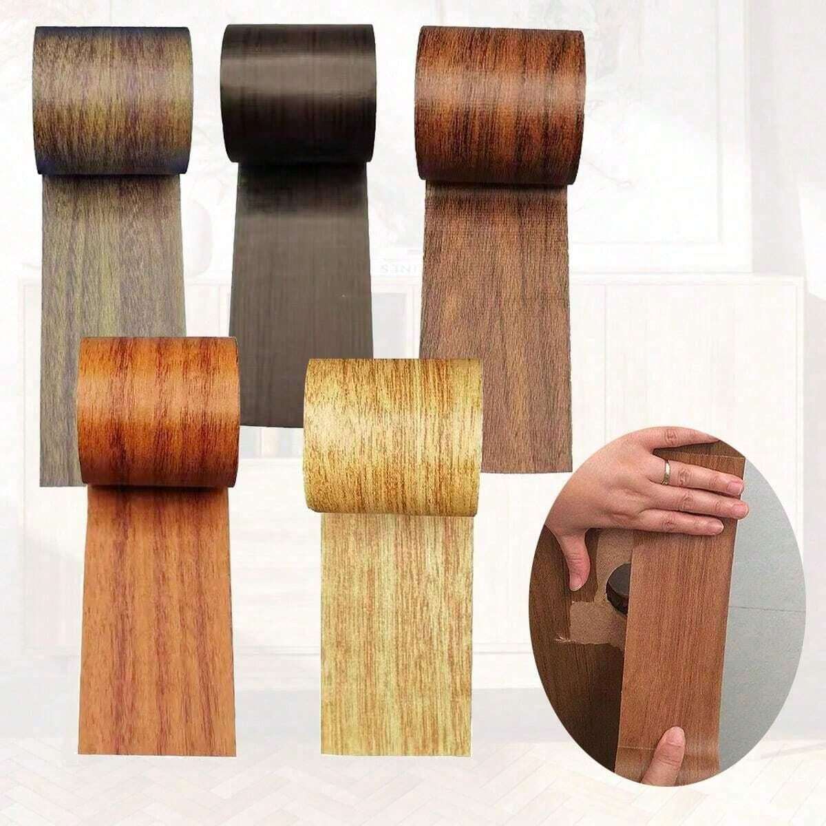 1 Roll 5.7cm*4.57m Wood Grain High Adhesive Tape, Self Adhesive Wood