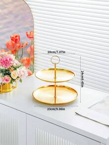 1 件 2/3 层不锈钢派对托盘 - 银色圆形盘子，适合蛋糕、水果、甜点和茶 - 理想的纸杯蛋糕架和自助餐服务器 - 彩色 - 查看 13