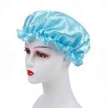 2 件装透气蕾丝边睡帽，弹力帽，适合长发，防止打结和脱发，男女皆宜 - 均碼 - 查看 15