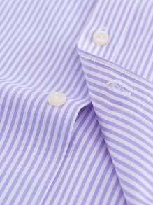 1 Stück Herren Gestreiftes Oxford Langarm Freizeithemd, Frühling/Herbst