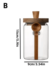 1 件带密封盖的玻璃食品储存容器，适用于面粉、谷物、咖啡、糕点等。厨房工具、厨房用品、厨房配件、家用厨具、玻璃瓶