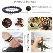 1 件 8 毫米水晶宝石手链，圆形男女通用水晶珠手链，疗愈水晶标本，DIY 装饰，带来好运水晶，珠宝制作或收藏，节日聚会，冥想瑜伽疗愈宝石，最佳节日礼物 - 8mm水晶寶石手串 - 查看 10