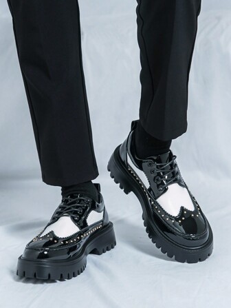 Luxury Men Leather Penny Loafers, Casual Straw Woven-Style Slip-On Flat Shoes With Convenient Elastic Band, Formal Shoes For Daily Wear, Wedding, Banquet, Office, Business Occasions In Spring And Autumn