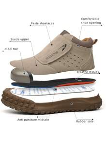 Unbreakable Steel Toe Piercing-Resistant Men's Safety Shoes - Khaki - View 7