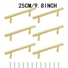 10 PCS Gold Cabinet Drawer Pulls - Kitchen Cabinet Handles, Brushed Nickel Finish, Stainless Steel Drawer Knobs, Suitable For Drawers - Multicolor - View 22