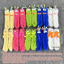 1 Pair Ultra Thick Thermal Lined Socks, Unisex Casual Sports Socks For Winter, Snow Socks, Warm Thermal Mid-Calf Socks, Funny Face Plush Long Tube Slippers Socks, Extra Thick Sleep Socks, Cute Furry Snow Socks, Thick Warm Floor Socks, Fluffy Couple Socks, Adorable Warm Socks, Creative Gift For Family And Friends