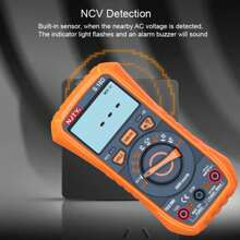 NJTY NJTY S18D Digital Multimeter, 6000 Counts, AUTO Range, True , Digital Electrician Tools, Temperature Measurement, Voltmeter Tester, Current Resistance, On-Off Diode, Resistance, Capacitance, NCV Function, (Battery Not Included)