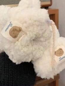 1pair Ladies' Winter Warm Bear Gloves, Cute Plush Bear Hanging Neck Gloves, Outdoor Cycling Thick Plush Anti Cold Gloves